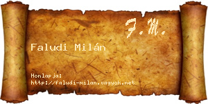 Faludi Milán névjegykártya